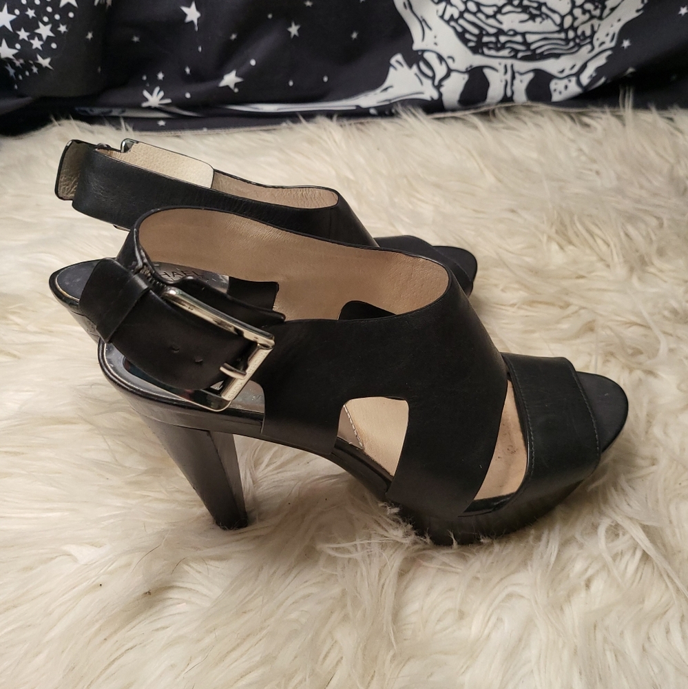 Black Michael Kors Slingback heels with Buckle